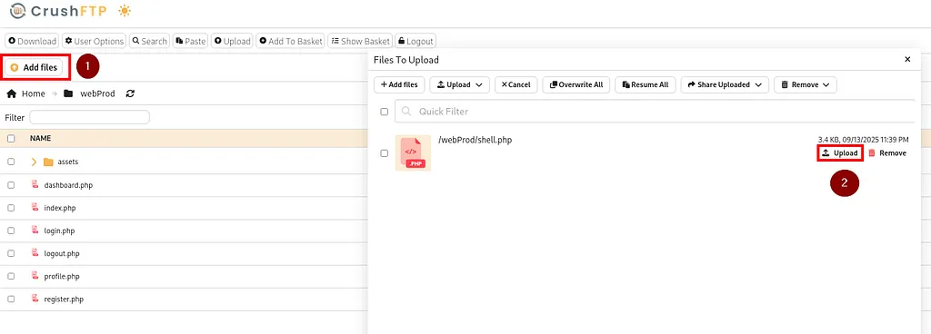 screenshot crushftp add file